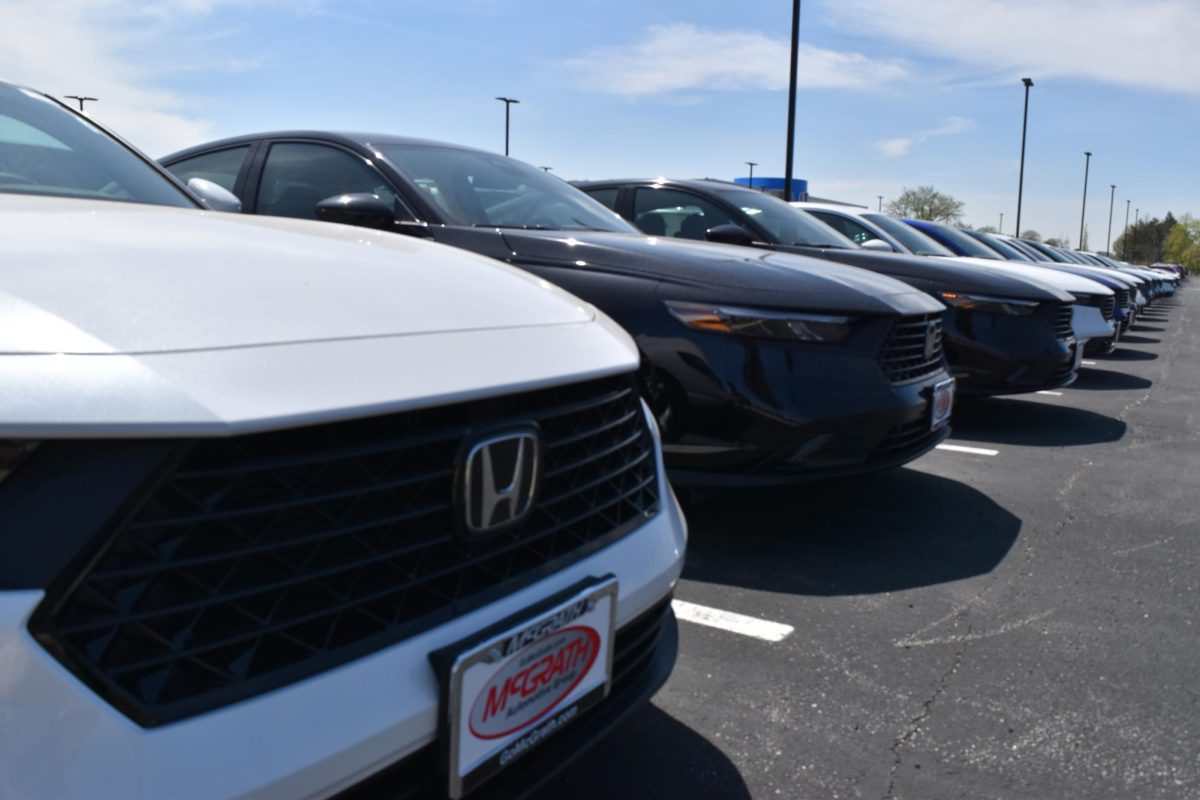 Rows of Honda vehicles sit parked at a dealership on May 6. Brands such as Honda and Toyota are often recommended for their long-term reliability and lower maintenance costs, according to both local drivers and automotive experts.