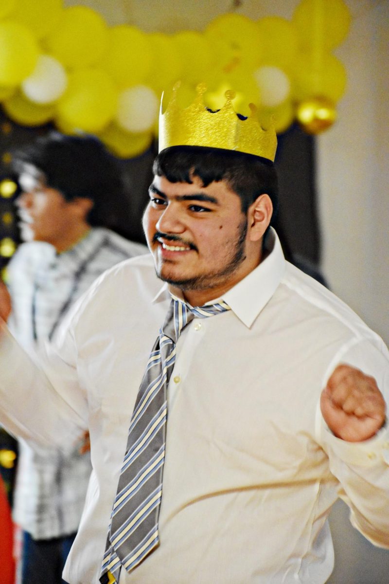 A student dances during the Developmental Learning Program (DLP) prom on May 1. Students helped plan many aspects of the event, including the music, snacks and entertainment.